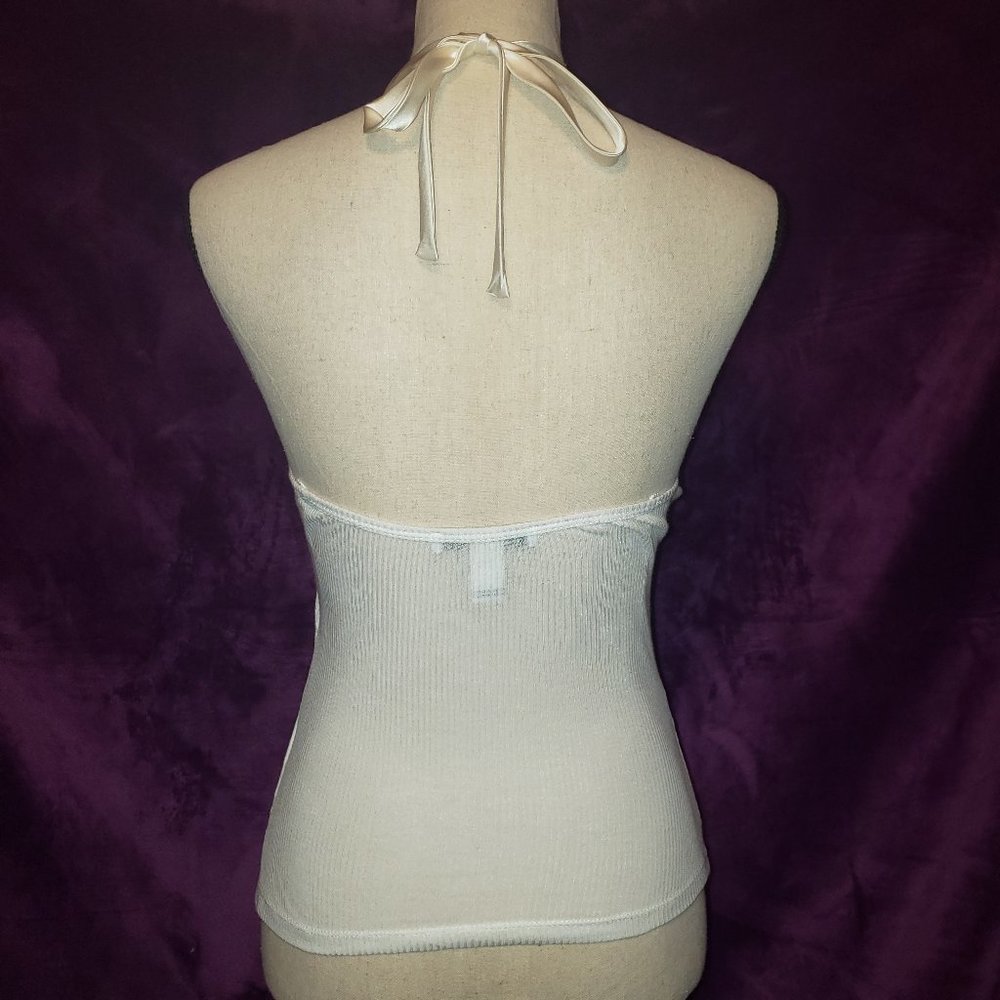NWOT Laundry by Shelli Segal Women's Sleeveless Halter Top White Small S - Picture 4 of 4